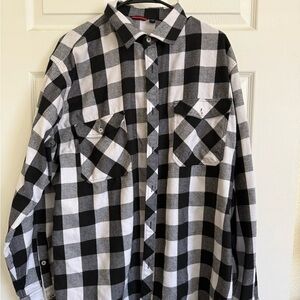 Black and White Checkered Men's Shirt